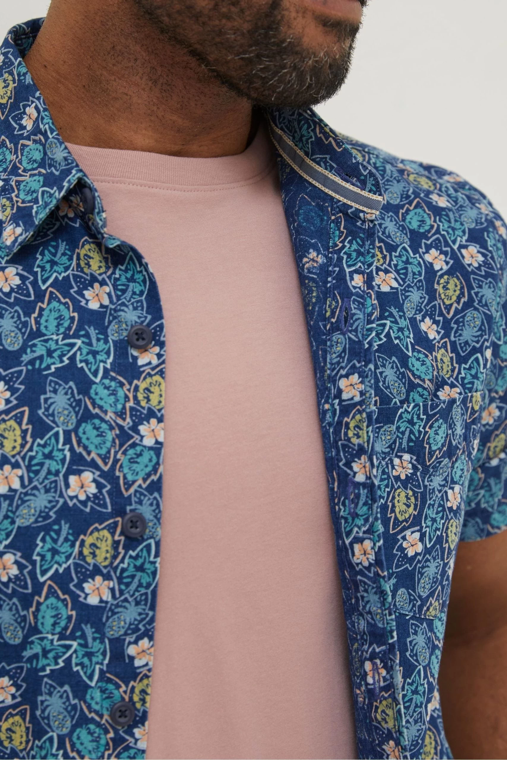 FatFace Blue Pineham Print Shirt 3 FatFace Blue Pineham Print Shirt - Image 3