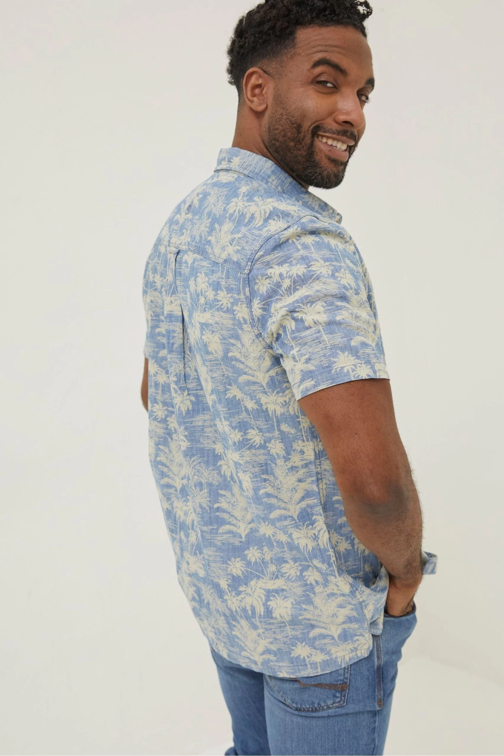 FatFace Blue Hawaiian Print Shirt 2 FatFace Blue Hawaiian Print Shirt - Image 2