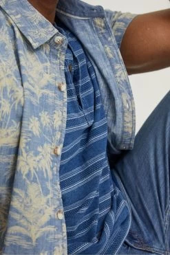FatFace Blue Hawaiian Print Shirt 7 FatFace Blue Hawaiian Print Shirt -Fashion Clothing Store M90865s3