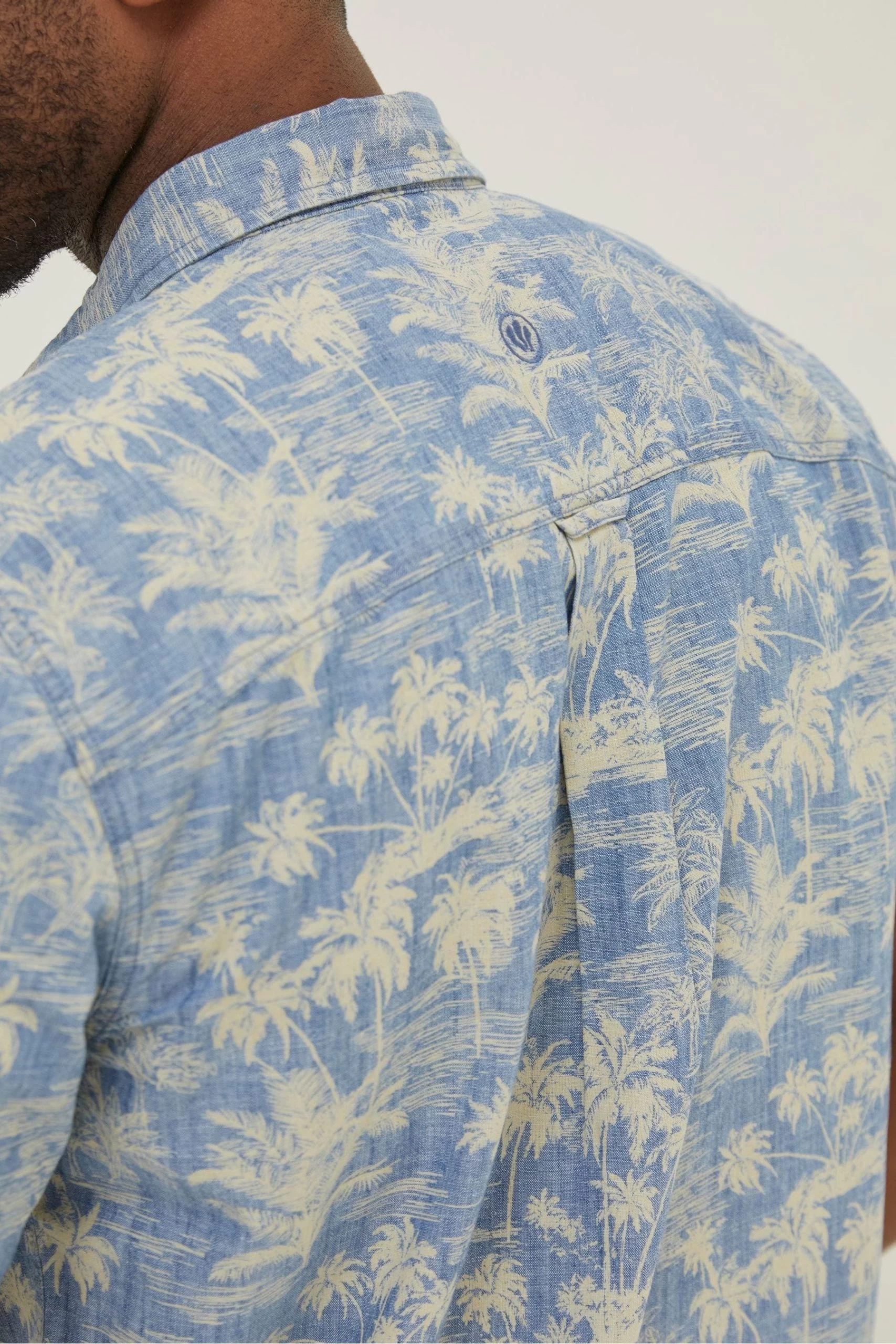 FatFace Blue Hawaiian Print Shirt 4 FatFace Blue Hawaiian Print Shirt - Image 4