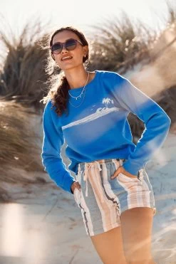 FatFace Blue Jennifer Waves Crew Sweat