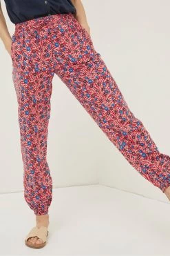 FatFace Red Lyme Woodblock Cuffed Trousers -Fashion Clothing Store M91931s3