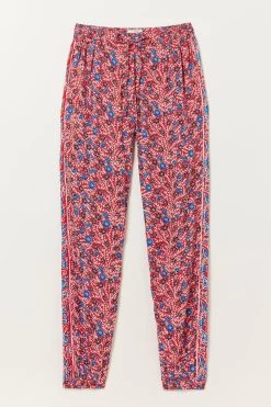 FatFace Red Lyme Woodblock Cuffed Trousers -Fashion Clothing Store M91931s5