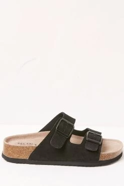 FatFace Meldon Double Strap Black Sandals