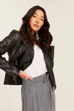 FatFace Black Bethany Biker Jacket