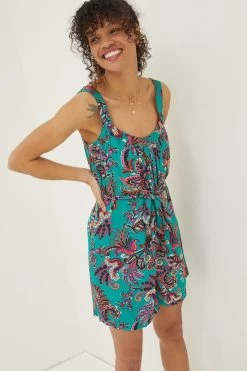 FatFace Green Annie Festival Floral Playsuit 8 FatFace Green Annie Festival Floral Playsuit -Fashion Clothing Store T49 092s3