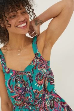 FatFace Green Annie Festival Floral Playsuit 11 FatFace Green Annie Festival Floral Playsuit -Fashion Clothing Store T49 092s6