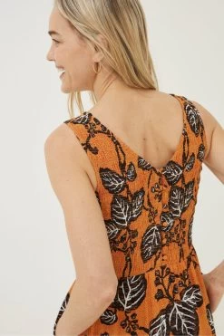 FatFace Yellow Anna Vine Floral Midi Dress -Fashion Clothing Store T49 423s3