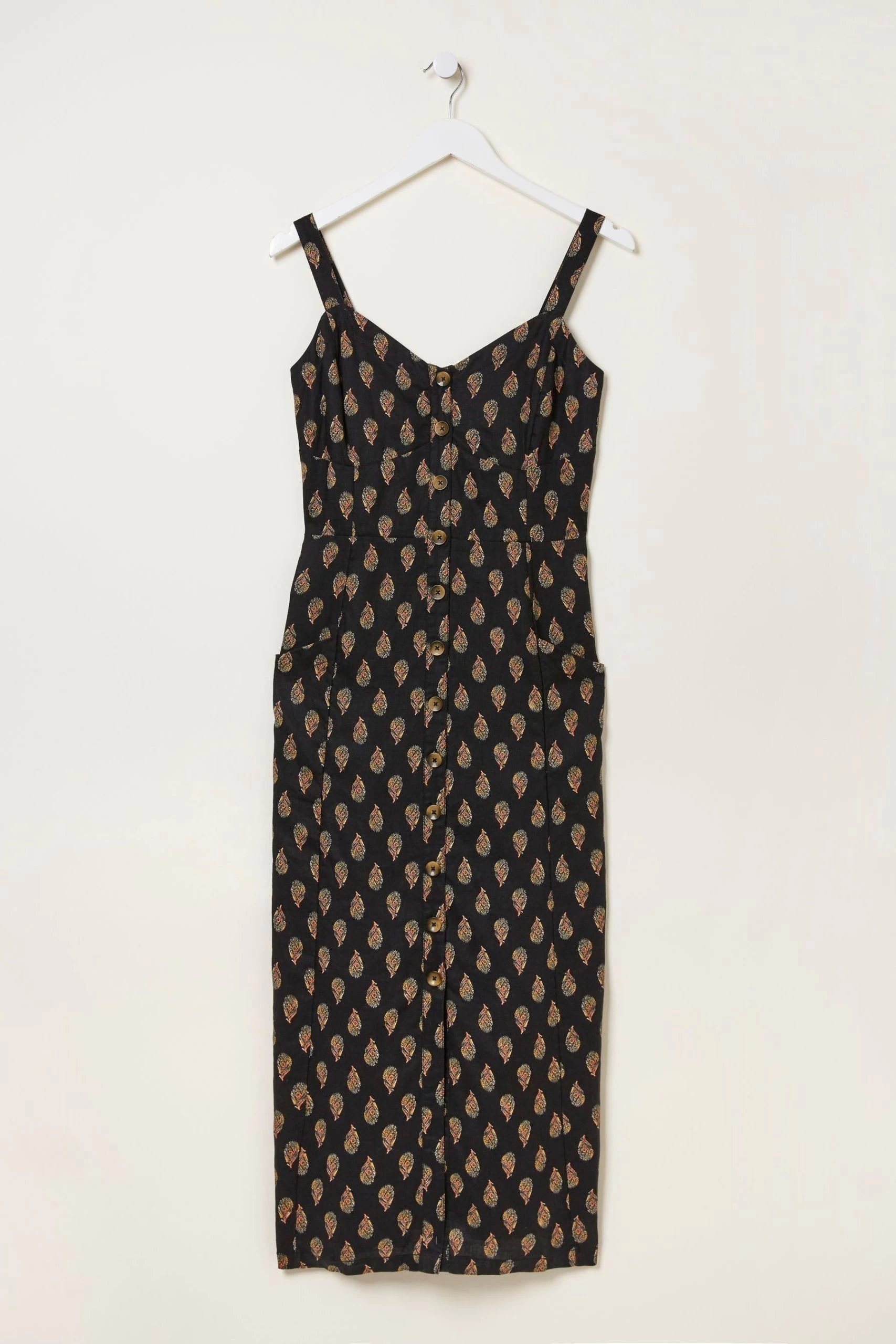 FatFace Corey Woodblock Linen Black Dress 5 FatFace Corey Woodblock Linen Black Dress - Image 5