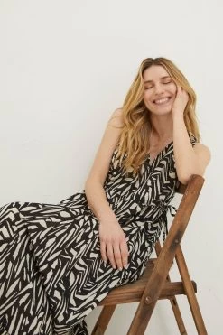 FatFace Avery Paint Stroke Midi Black Dress -Fashion Clothing Store T49 480s3