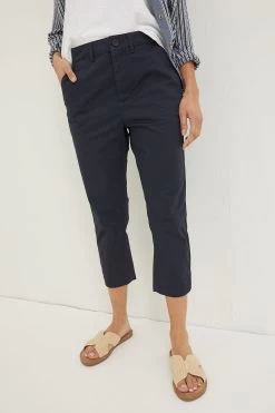FatFace Blue Farnham Cropped Trousers