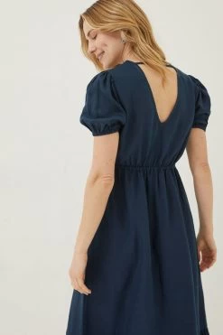 FatFace Vivvie Linen Midi Dress -Fashion Clothing Store T49322s4