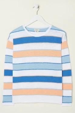 FatFace Blue Isobella Stripe Jumper -Fashion Clothing Store T49414s5