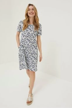 FatFace Natural Simone Batik Jersey Dress