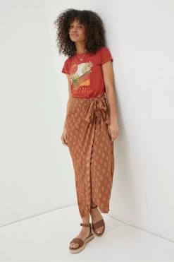 FatFace Serren Woodblock Midi Brown Skirt 8 FatFace Serren Woodblock Midi Brown Skirt -Fashion Clothing Store T49426s3