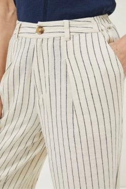 FatFace Cream Pendeen Stripe Wide Leg Trousers -Fashion Clothing Store T49435s6