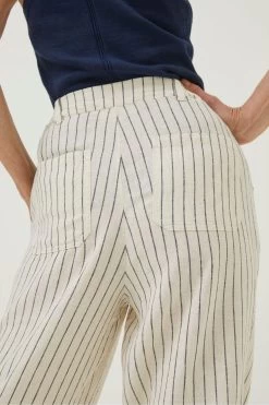 FatFace Cream Pendeen Stripe Wide Leg Trousers -Fashion Clothing Store T49435s7