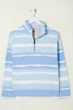 FatFace Blue Tie Dye Relaxed Airlie Sweat Top -Fashion Clothing Store T49461s6