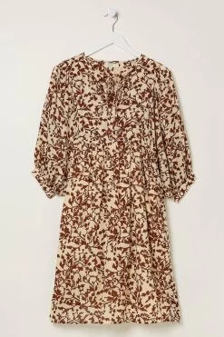 FatFace Scarlett Floral Brown Dress -Fashion Clothing Store T49469s6