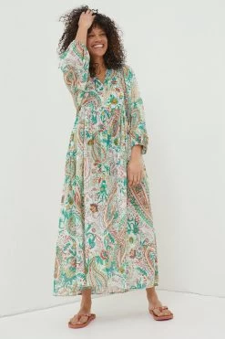 FatFace Natural Jocelyn Paisley Maxi Dress