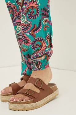 FatFace Green Festival Shirred Trousers -Fashion Clothing Store T49489s4