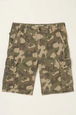 FatFace Green Breakyard Camo Cargo Shorts