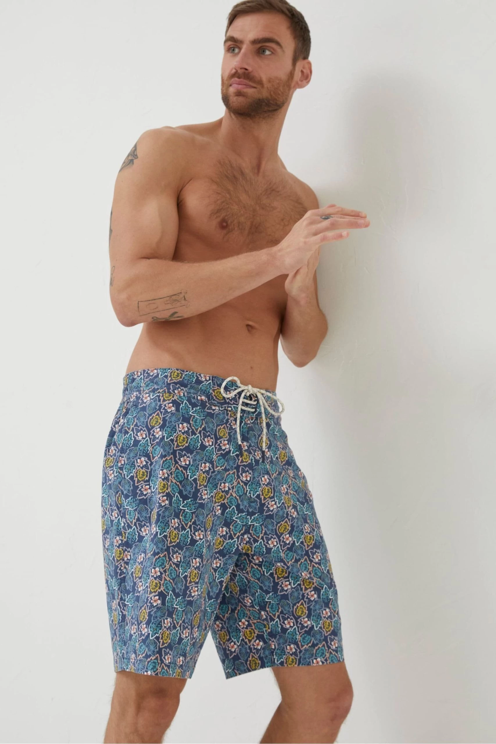 FatFace Blue Camber Pineapple Swim Shorts 1 FatFace Blue Camber Pineapple Swim Shorts