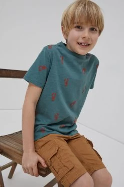 FatFace Green Lobster Printed Jersey T-Shirt