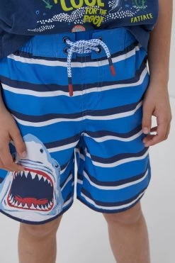 FatFace Blue Shark Graphic Boardies -Fashion Clothing Store T52395s3 1