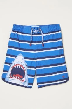 FatFace Blue Shark Graphic Boardies -Fashion Clothing Store T52395s4