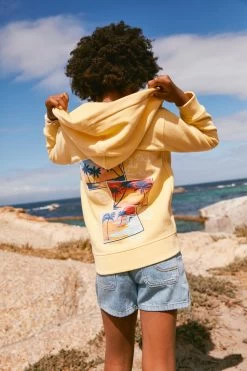 FatFace Yellow Palm Zip Hoodie