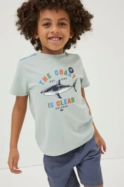 FatFace Green Shark Coast Jersey T-Shirt