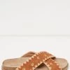 FatFace Embroidered Meldon Brown Sandals