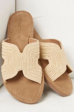 FatFace Natural Larissa Crochet Sandals -Fashion Clothing Store T53243s4