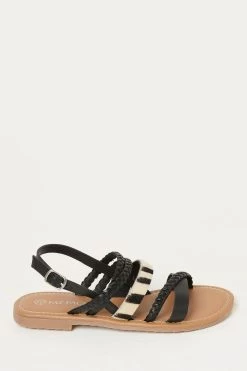 FatFace Xanthe Zebra Black Sandals