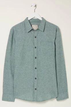 FatFace Green Long Sleeve Bugle Linen Cotton Shirt 11 FatFace Green Long Sleeve Bugle Linen Cotton Shirt -Fashion Clothing Store T54269s6