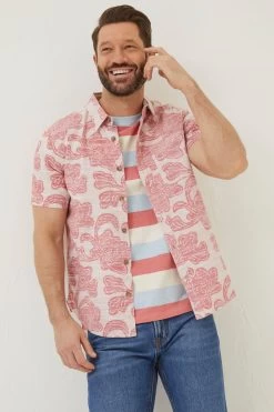 FatFace Pink Floral Block Print Shirt