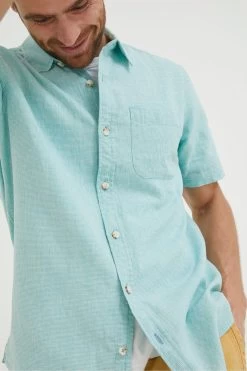 FatFace Green Bugle Micro Check Shirt -Fashion Clothing Store T54368s3