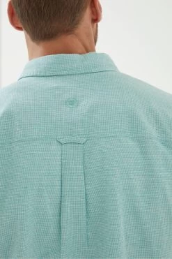 FatFace Green Bugle Micro Check Shirt -Fashion Clothing Store T54368s4