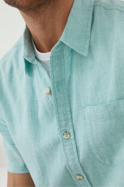 FatFace Green Bugle Micro Check Shirt -Fashion Clothing Store T54368s5