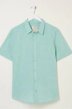 FatFace Green Bugle Micro Check Shirt -Fashion Clothing Store T54368s6