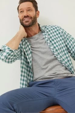 FatFace Green Gingham Linen Shirt 7 FatFace Green Gingham Linen Shirt -Fashion Clothing Store T54425s3