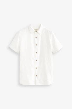 FatFace Dimson Textured White Shirt -Fashion Clothing Store T54631s4
