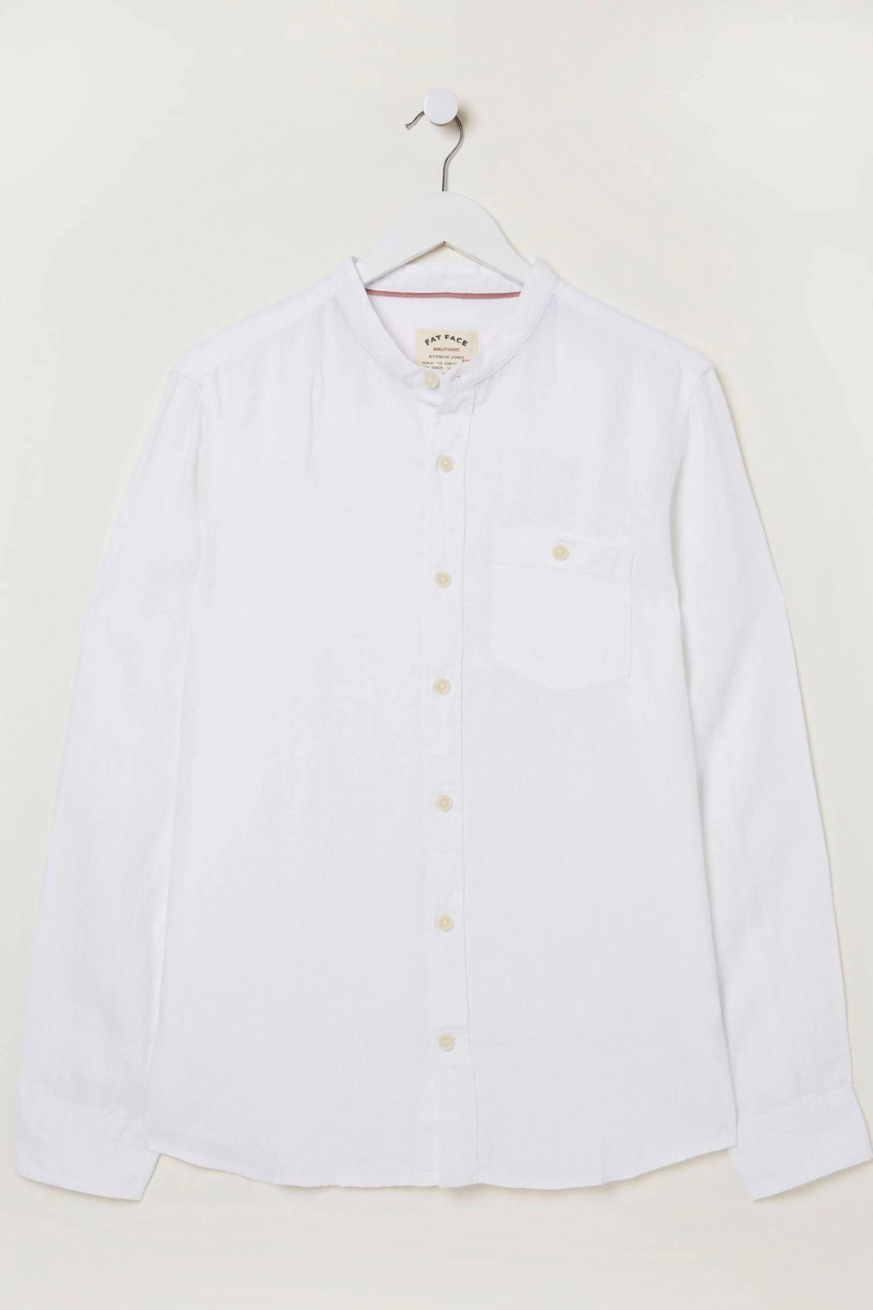 FatFace Linen Grandad White Shirt 5 FatFace Linen Grandad White Shirt - Image 5