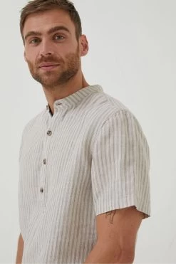 FatFace Natural Stripe Pop Over Linen Shirt 12 FatFace Natural Stripe Pop Over Linen Shirt -Fashion Clothing Store T54720s6