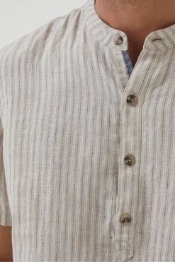 FatFace Natural Stripe Pop Over Linen Shirt 13 FatFace Natural Stripe Pop Over Linen Shirt -Fashion Clothing Store T54720s7