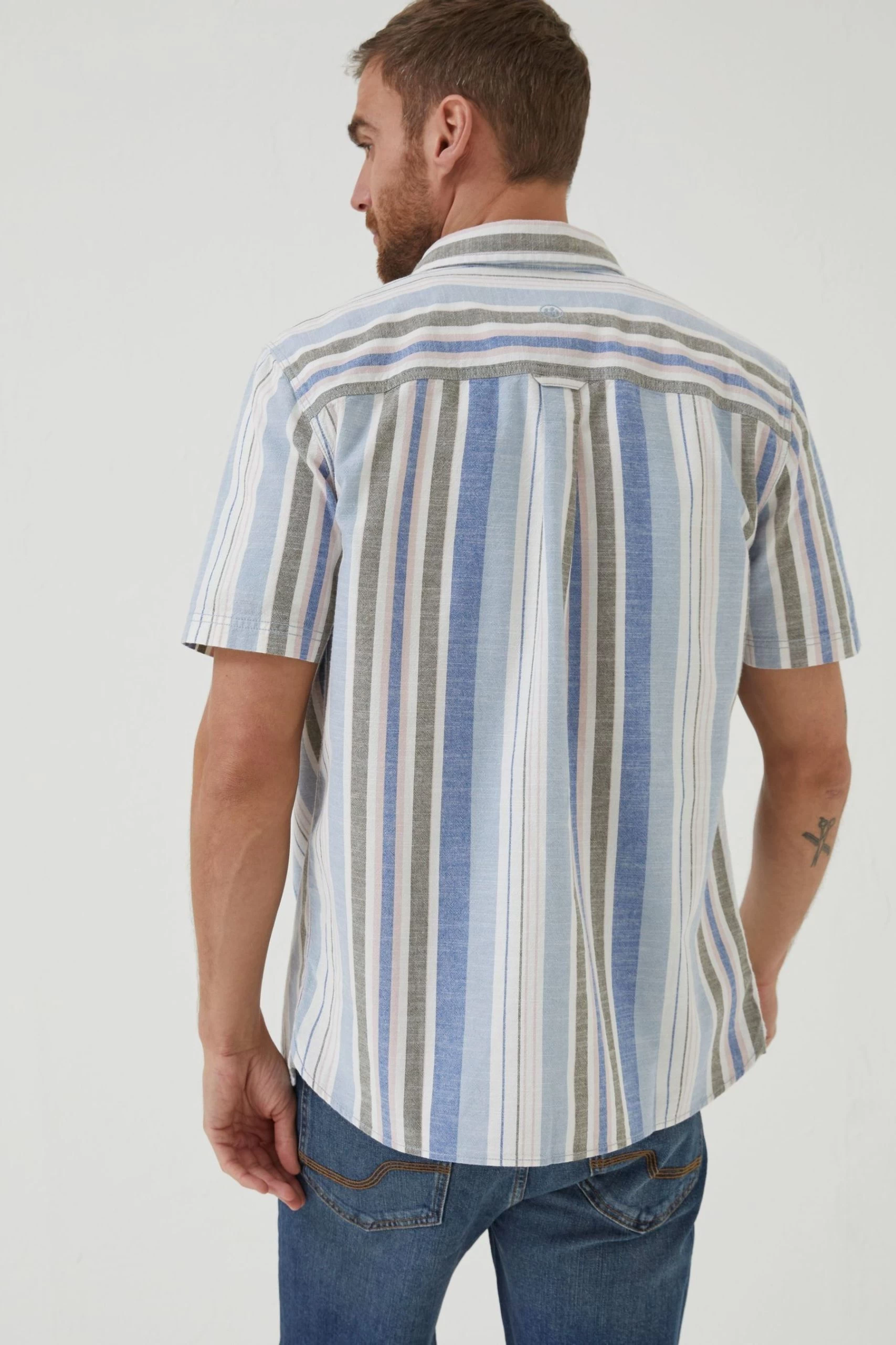 FatFace Blue Tynemouth Stripe Shirt 4 FatFace Blue Tynemouth Stripe Shirt - Image 4