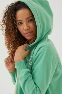FatFace Green Amy Graphic Zip Through Hoodie -Fashion Clothing Store T60272s4