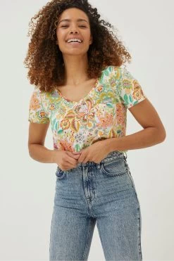 FatFace Natural Maggie Paradise Floral T-Shirt