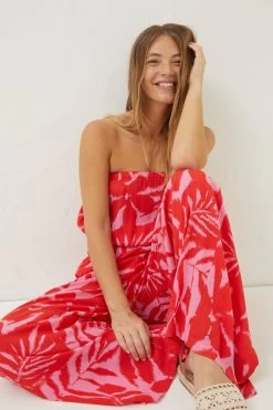 FatFace Red Bennie Ikat Jumpsuit -Fashion Clothing Store T60374s3